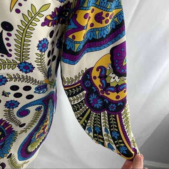 Tibi New York Silk Floral Tunic Caftan Top - Picture 3 of 8